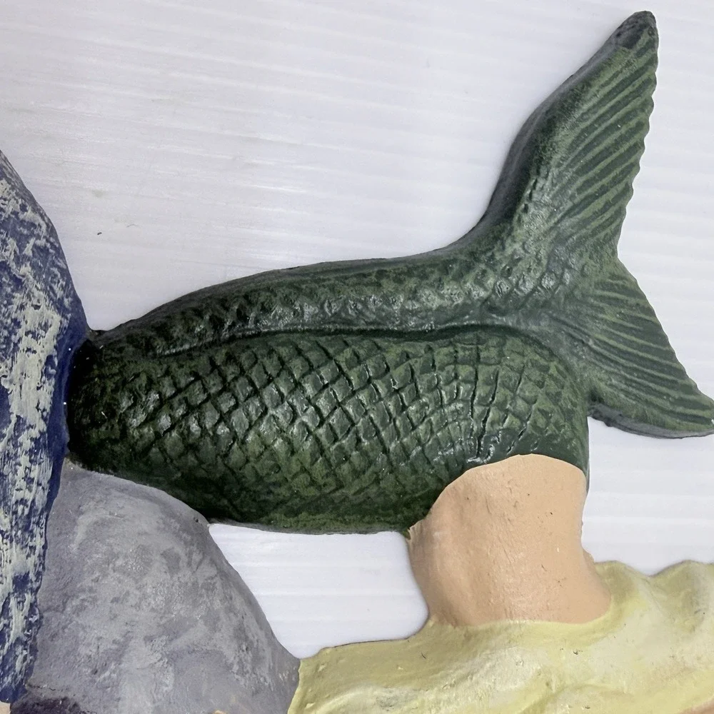 Vintage Heritage Metalcraft Cast Iron Mermaid Doorstop,  Book End Beach Decor